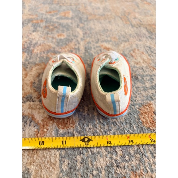 Harley Davidson Infant Baby Crib Shoes White Orange Blue - Picture 8 of 9
